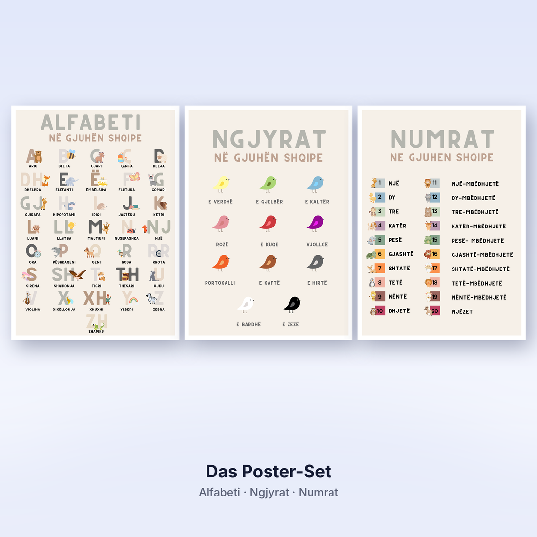 Poster- Set: Albanisch Lernen