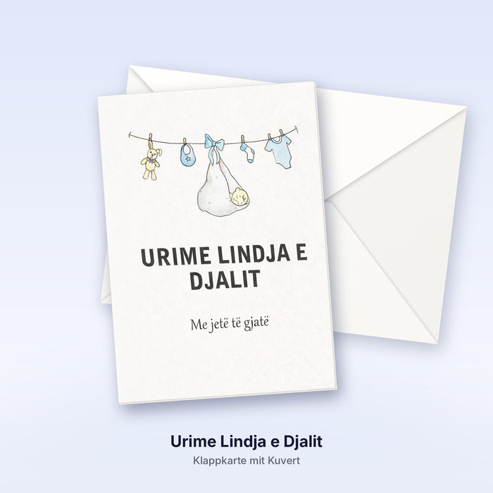 Albanische Grußkarte - Urime Lindja e Djalit