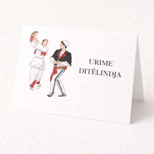 Albanische Geburtstagskarte – Urime Ditelindja - Patriotisch