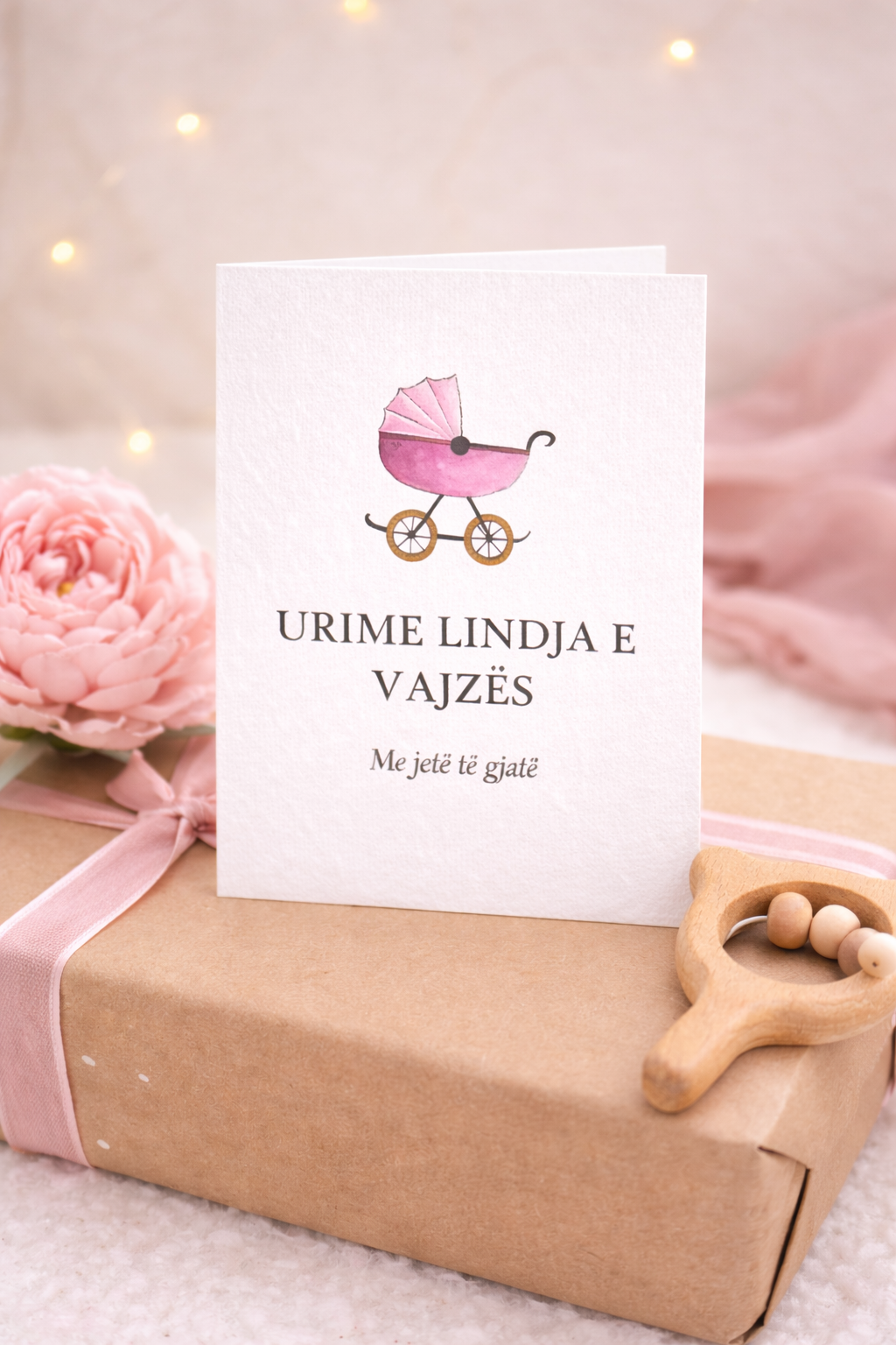 Albanische Grußkarte -  Urime Lindja e Vajzes