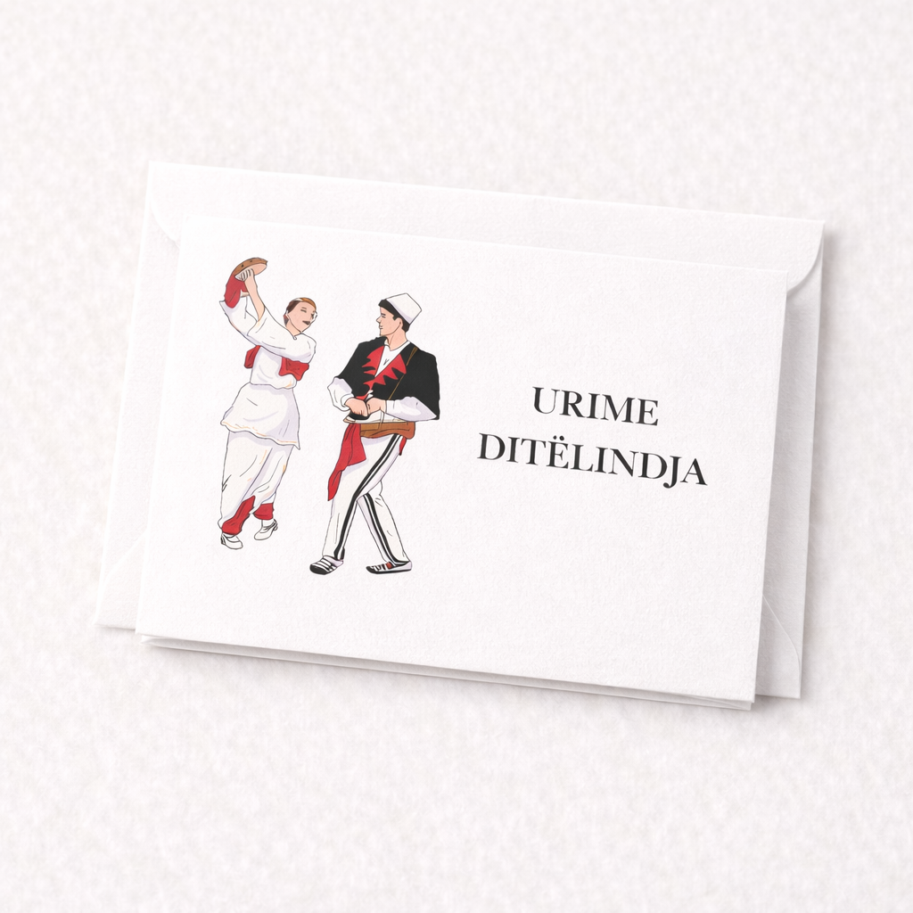 Albanische Geburtstagskarte – Urime Ditelindja - Patriotisch