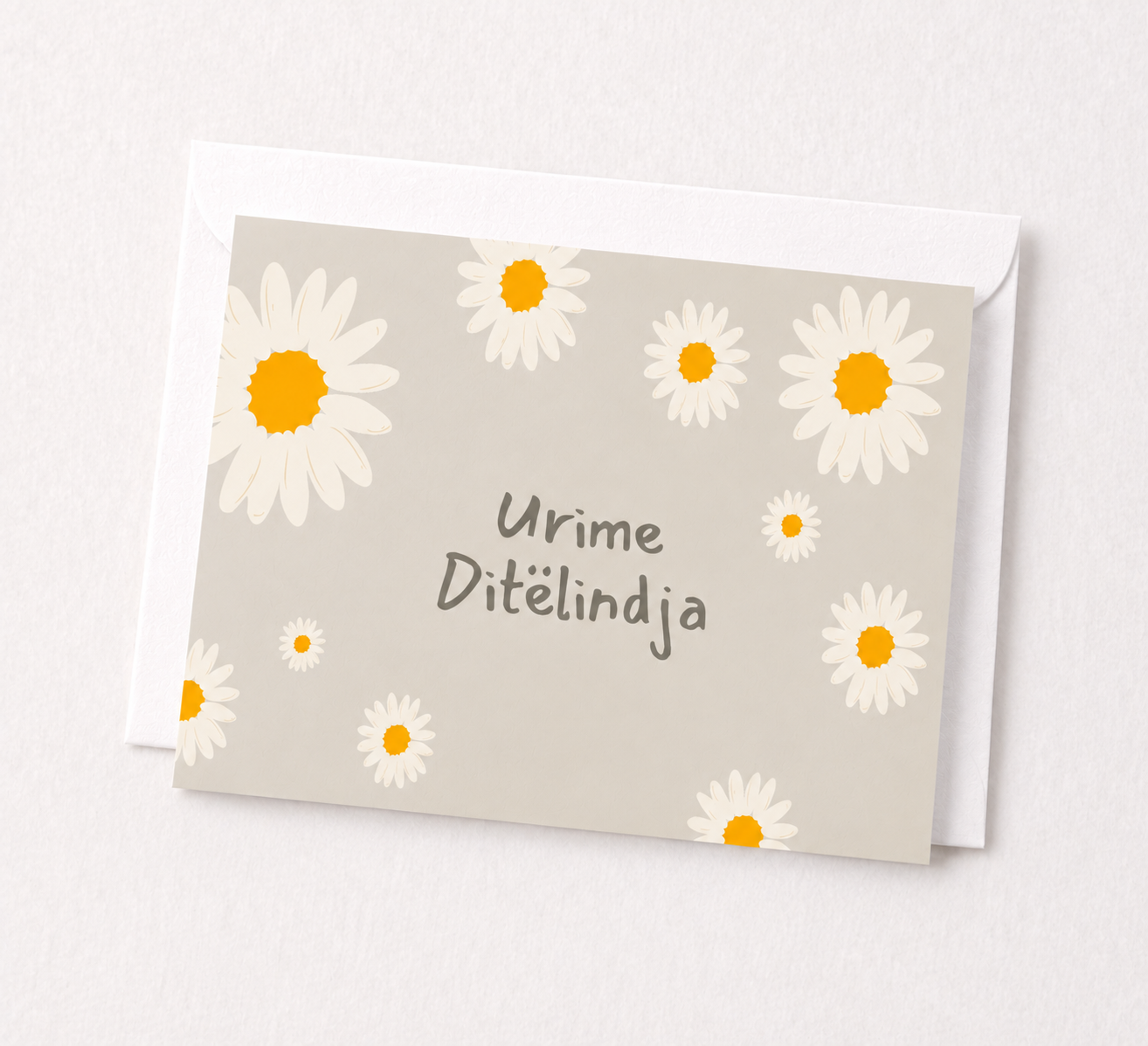 Albanische Geburtstagskarte – Urime Ditelindja - Sonnenblume