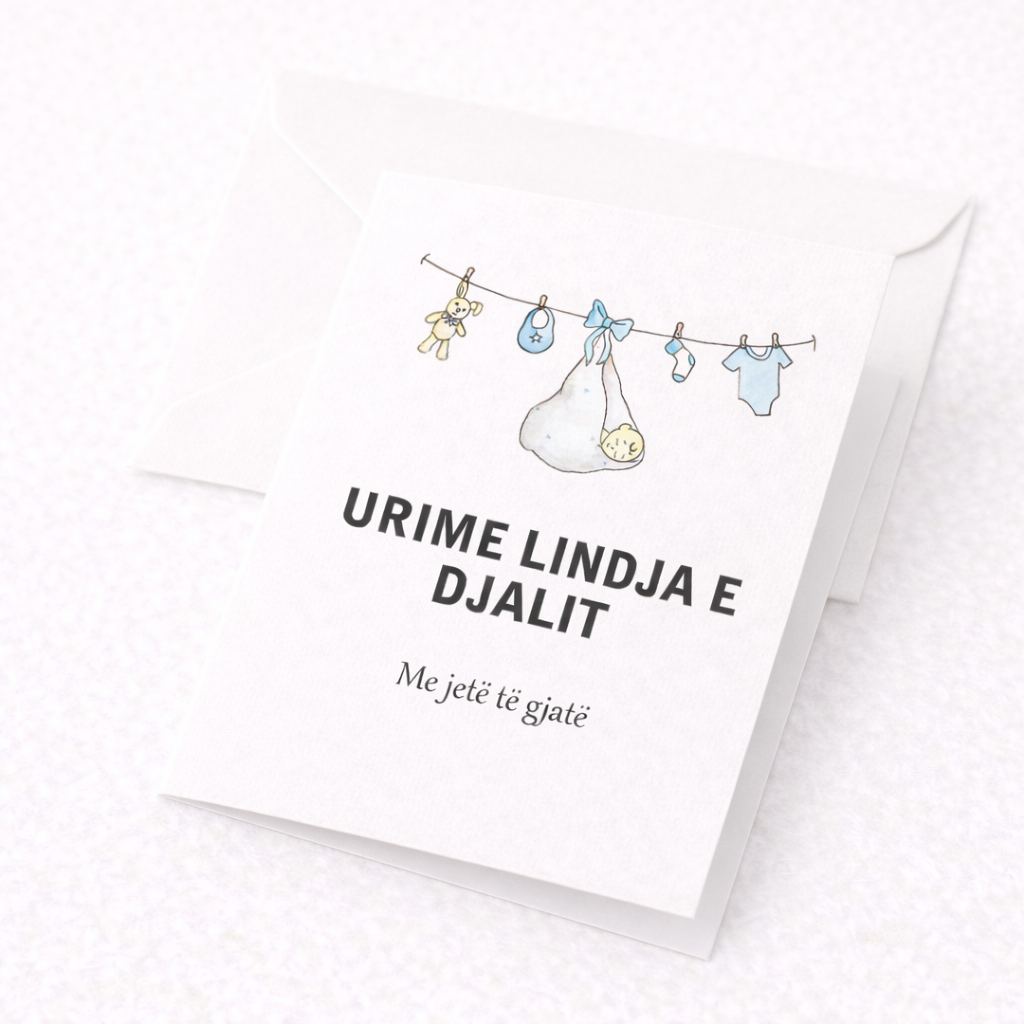 Albanische Grußkarte -  Urime Lindja e Djalit