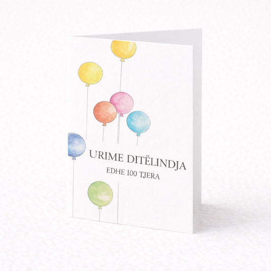 Albanische Geburtstagskarte – Urime Ditelindja - Ballons
