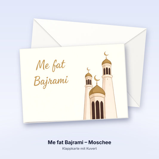 Albanische Grußkarte -  Perhajr Bajrami - Moschee