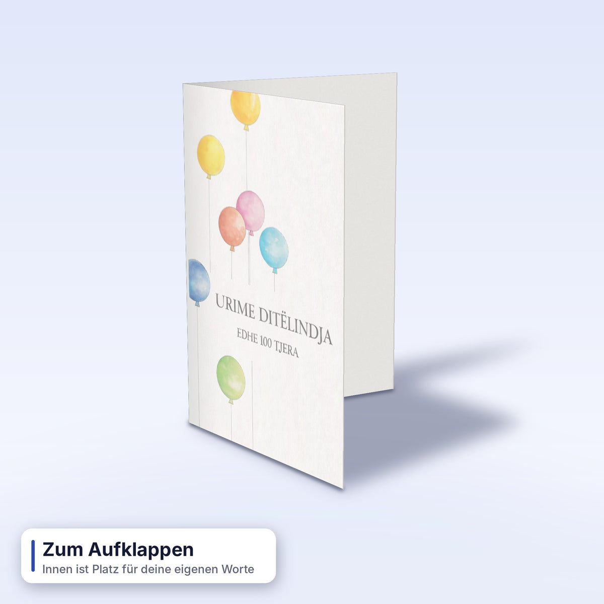 Albanische Geburtstagskarte – Urime Ditelindja - Ballons