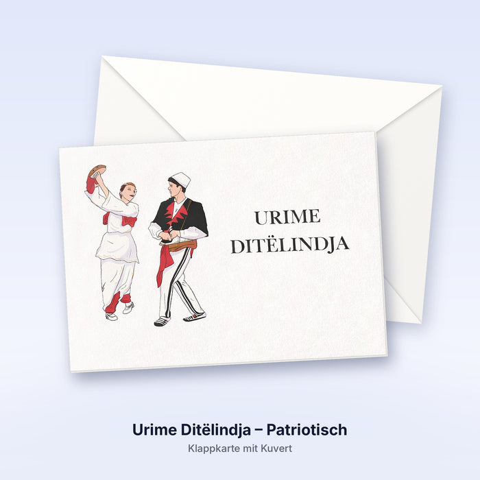 Albanische Geburtstagskarte – Urime Ditelindja - Patriotisch