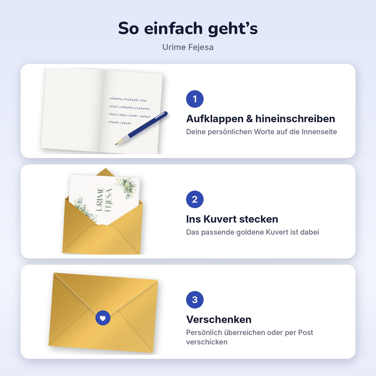 Albanische Grußkarte - Urime Fejesa