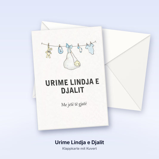 Albanische Grußkarte -  Urime Lindja e Djalit
