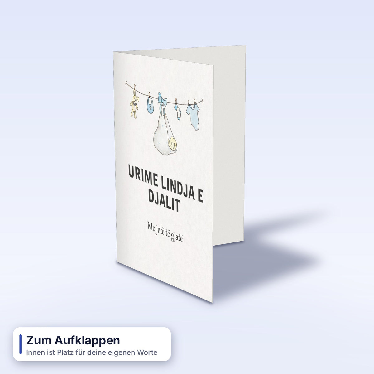 Albanische Grußkarte -  Urime Lindja e Djalit