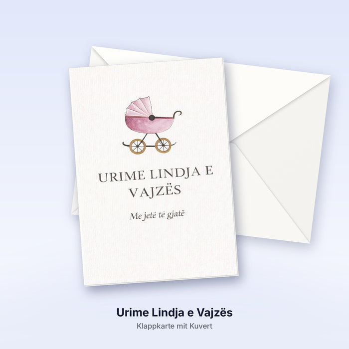 Albanische Grußkarte -  Urime Lindja e Vajzes